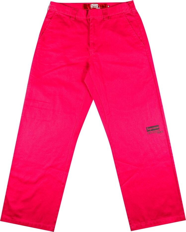 

Брюки Supreme x Junya Watanabe x Comme des Garçons MAN Printed Work Pant Bright Pink, розовый