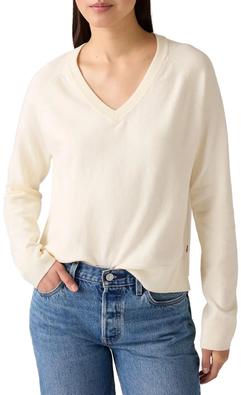 Женский пуловер с V-образным вырезом Tara Super Soft Levi's, Tofu