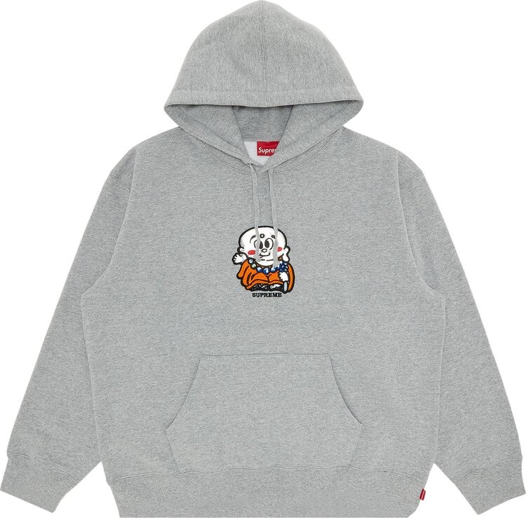 Толстовка Supreme AOI Buddha Hooded Sweatshirt Heather Grey — фото 2