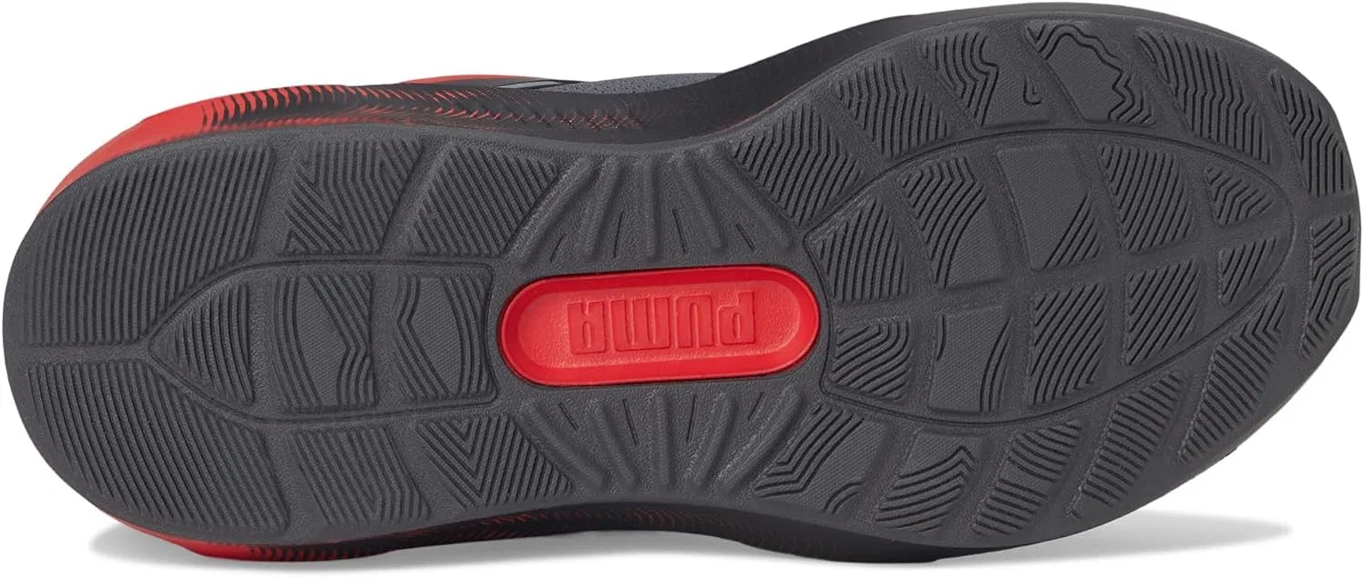 Детские кроссовки для мальчиков с шнуровкой Enzo 5 Blizzrizz PUMA, Dusky Gray/All Time Red — фото 3