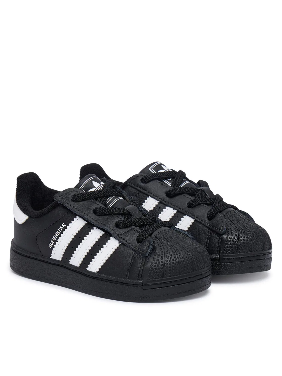 Кроссовки для мальчика Superstar Elastic Lace Adidas, черный — фото 2