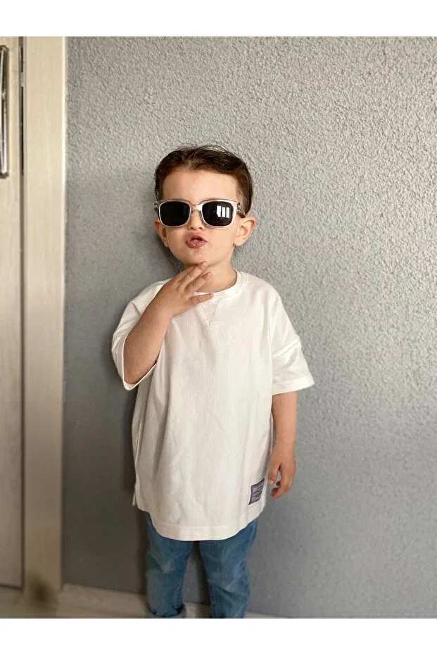 Детская футболка оверсайз с принтом Favorimkids, White — фото 2