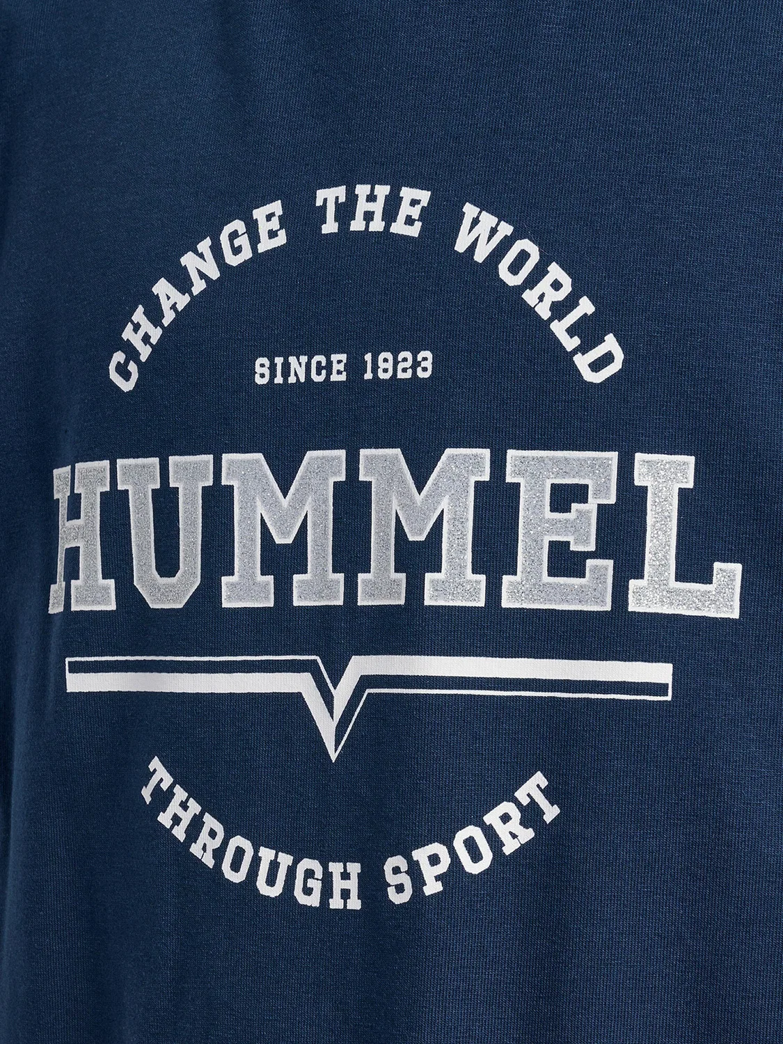 Детская футболка с рюшами Hmlviolet Hummel, Blau Navyblau Gletscherblau — фото 3