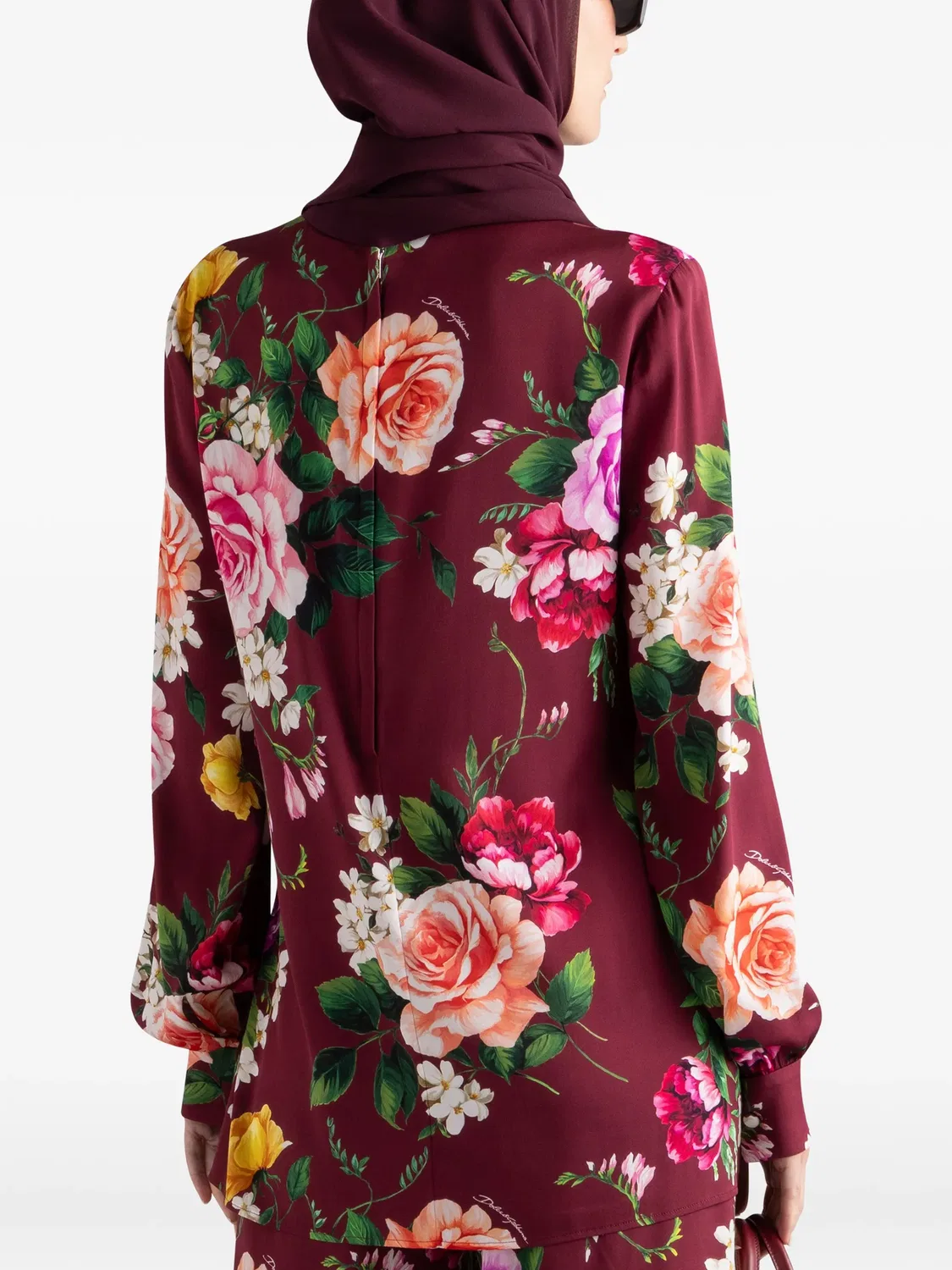 Блузка с длинными рукавами и цветочным принтом Dolce & Gabbana, красный — фото 4