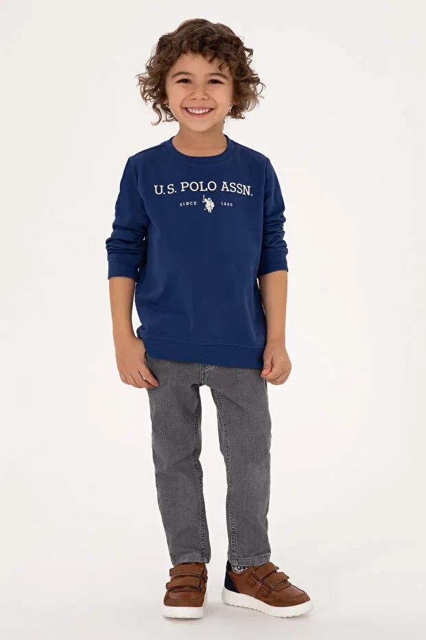 Детская толстовка для мальчиков с круглым вырезом U.S. Polo Assn., Indigo — фото 2