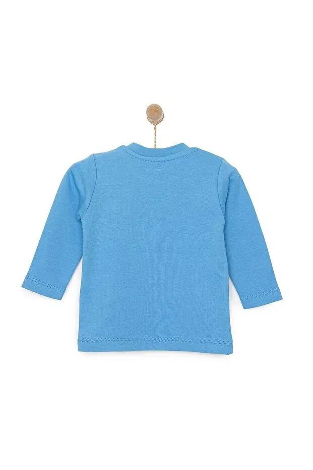 Детское боди для мальчиков с длинным рукавом Ebebek Hello Baby, Light Blue — фото 2