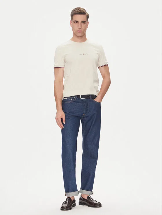 Футболка regular fit Logo Tommy Hilfiger, бежевый — фото 2