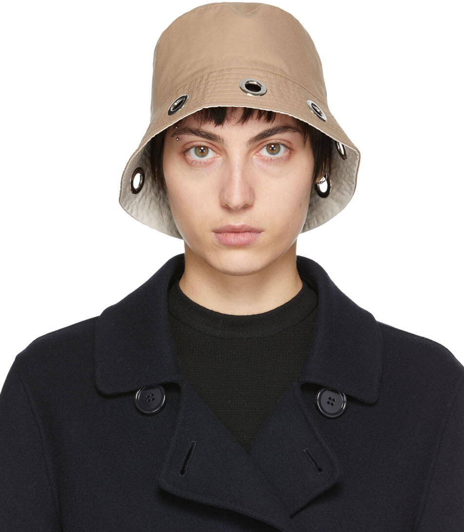 

Двусторонняя бежевая панама-ведро Pireo Gromet Max Mara