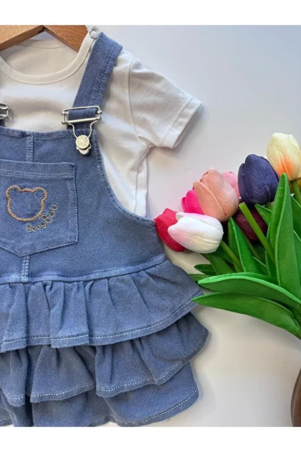 Детский комплект из куртки и юбки с принтом Party Baby Buu, Dark Blue — фото 2