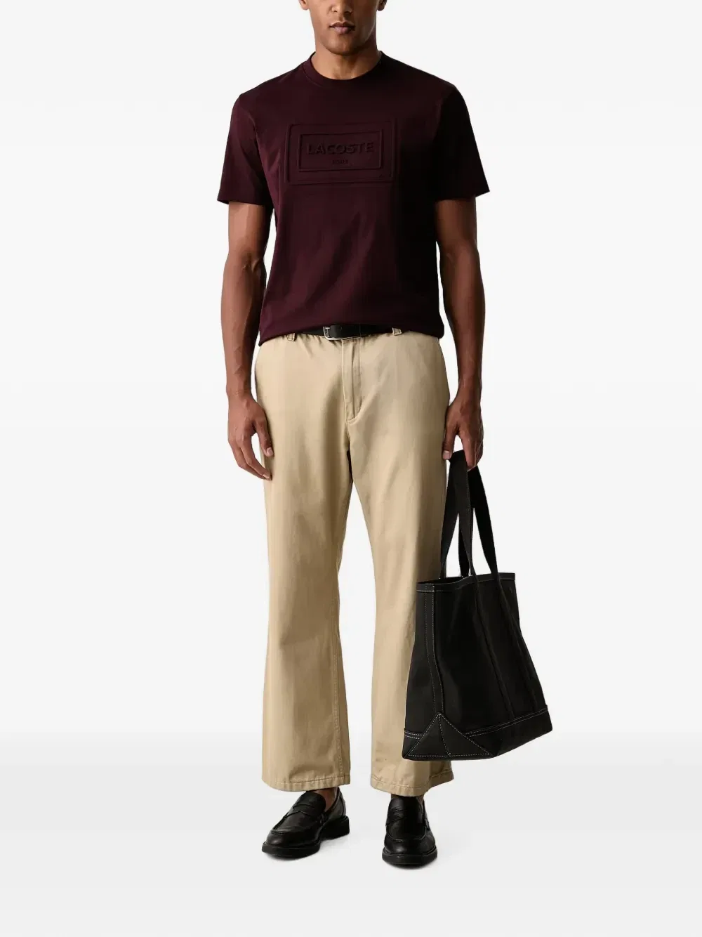 Футболка с рельефным логотипом-нашивкой Lacoste, красный — фото 2