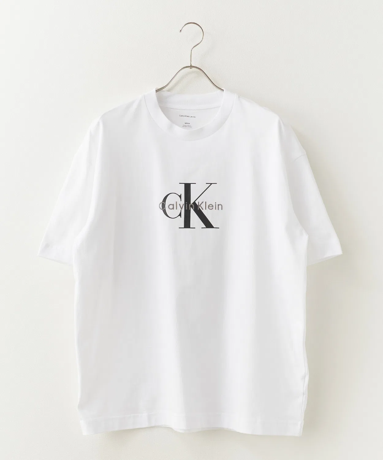 Женская футболка с принтом Calvin Klein A - MONOLOGO OVERSIZED TEE, Белый