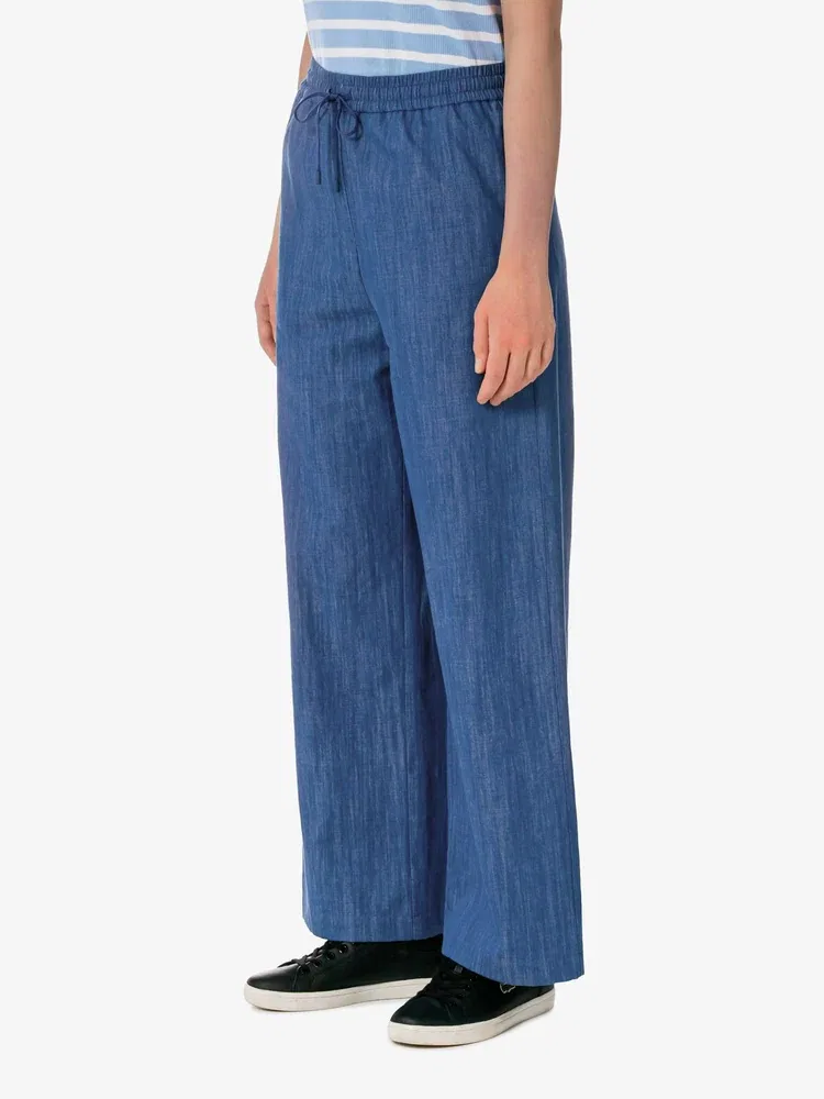 Брюки широкие LACOSTE Royal Blue из льна — фото 2