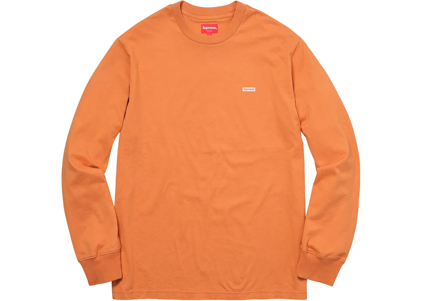 Мужская футболка с длинным рукавом с принтом Supreme Metallic Box Logo L/S Tee, Light Orange