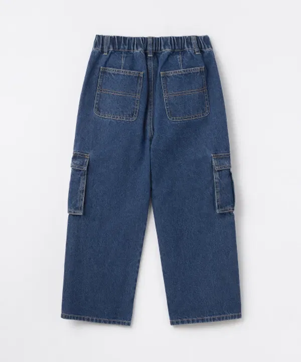 Джинсы карго с широкими штанинами на резинке, Musinsa Standard Kids, Medium Indigo — фото 3
