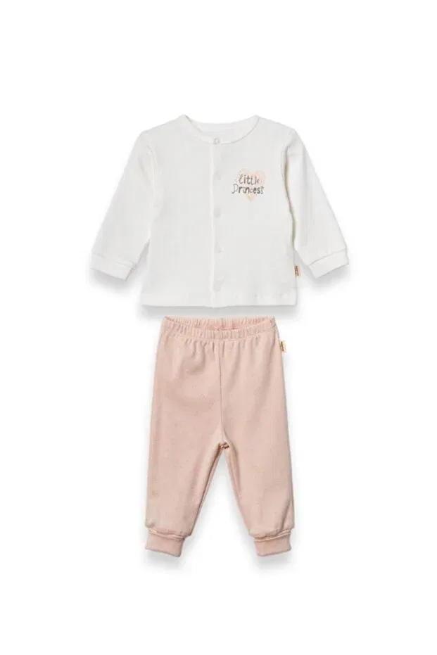 Детский комплект для девочек хлопковый Babycosy Organic Wear, Ecru