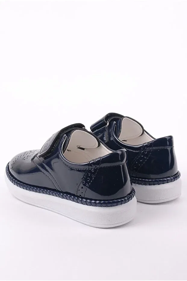Детские туфли для мальчиков из лаковой кожи Pingu, Navy Blue — фото 3