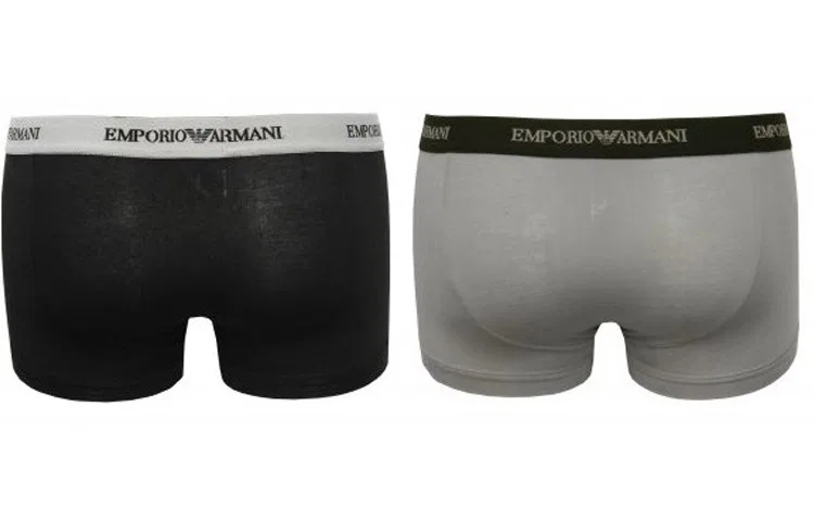 Мужские трусы-боксеры комплект из 2 штук EMPORIO ARMANI, Black Gray — фото 3