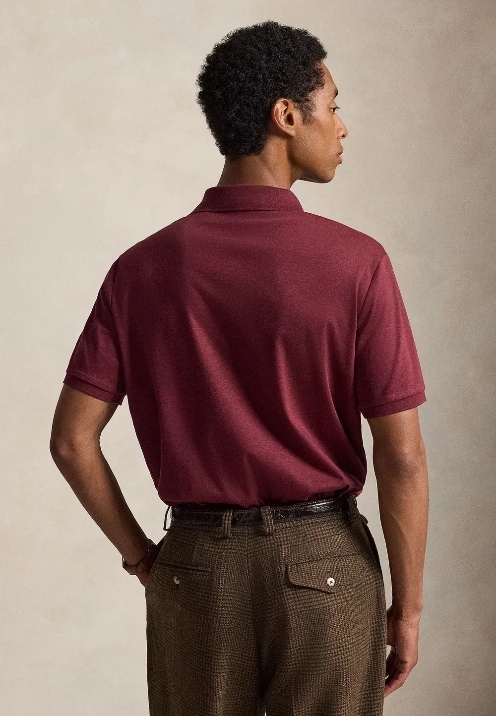 Поло-Рубашка из мягкого хлопка приталенного кроя, сшитая на заказ Polo Ralph Lauren, Spring Wine Heather — фото 3