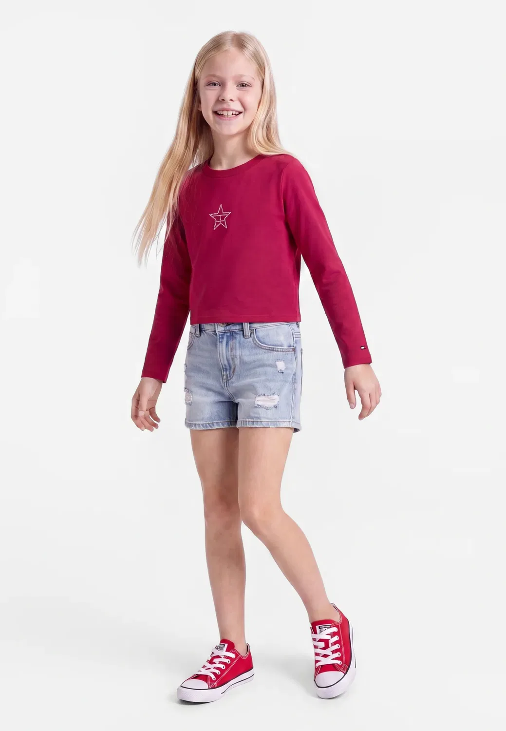 Футболка Stud star с длинными рукавами Tommy Hilfiger, Blissful Berry