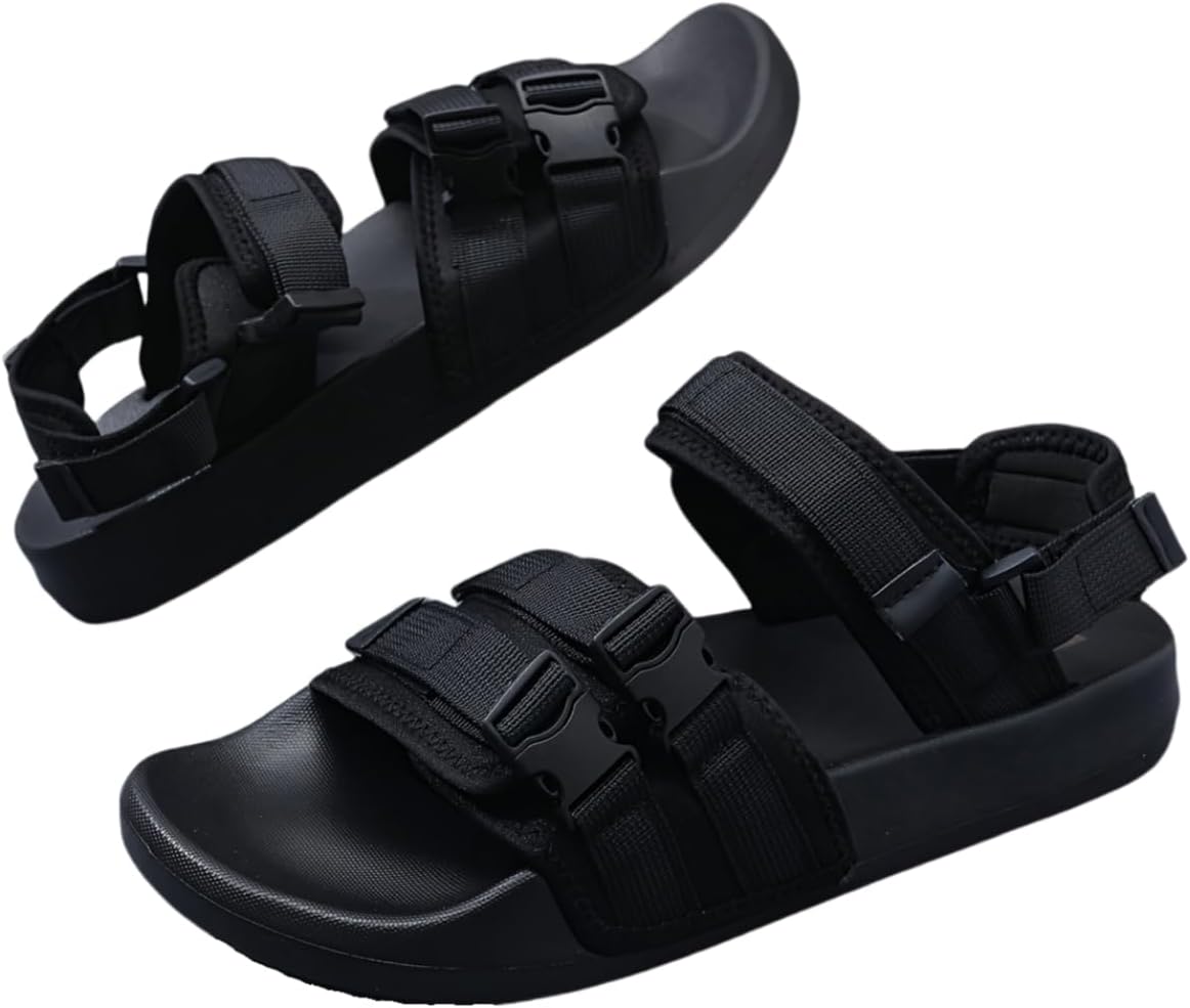 

Мужские летние спортивные сандалии, подходят для активного отдыха и вождения, противоскользящие и удобные пляжные туфли, повседневные и стильные сандалии Hoalox, черный