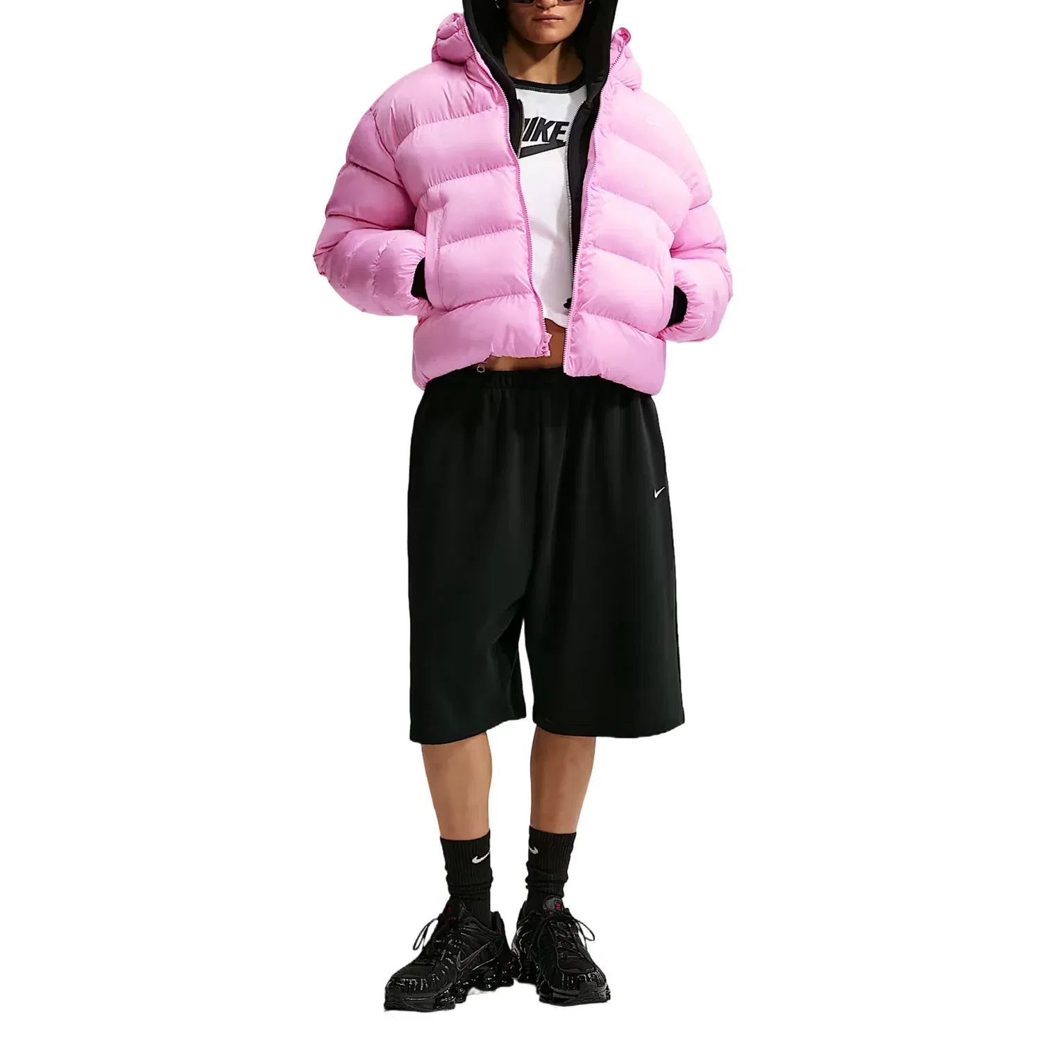 Женская куртка Sportswear Therma-FIT Jacket 'Pink Rise Sail' Nike, Pink Rise/Sail — фото 4