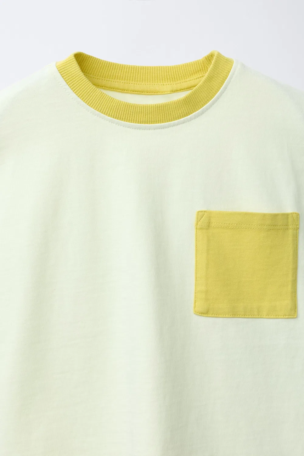 Футболка с цветовыми блоками ZARA, Yellow — фото 3