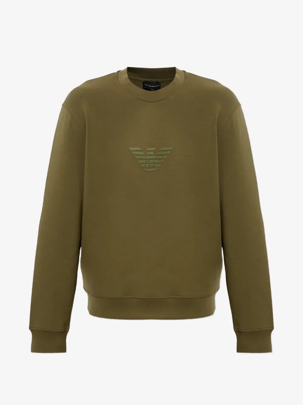 Свитшот из хлопкового двойного джерси (двустороннее трикотажное полотно) Emporio Armani, зеленый