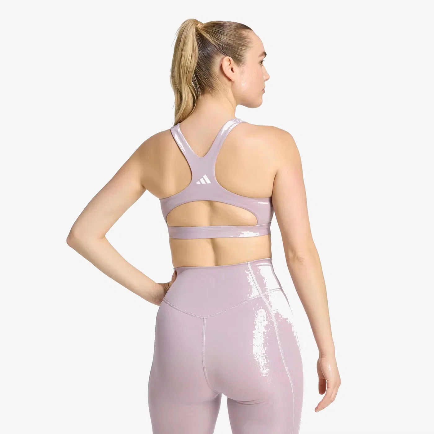 Бюстгальтер спортивный с высокой поддержкой Optime Essentials Workout Adidas, фиолетовый — фото 4