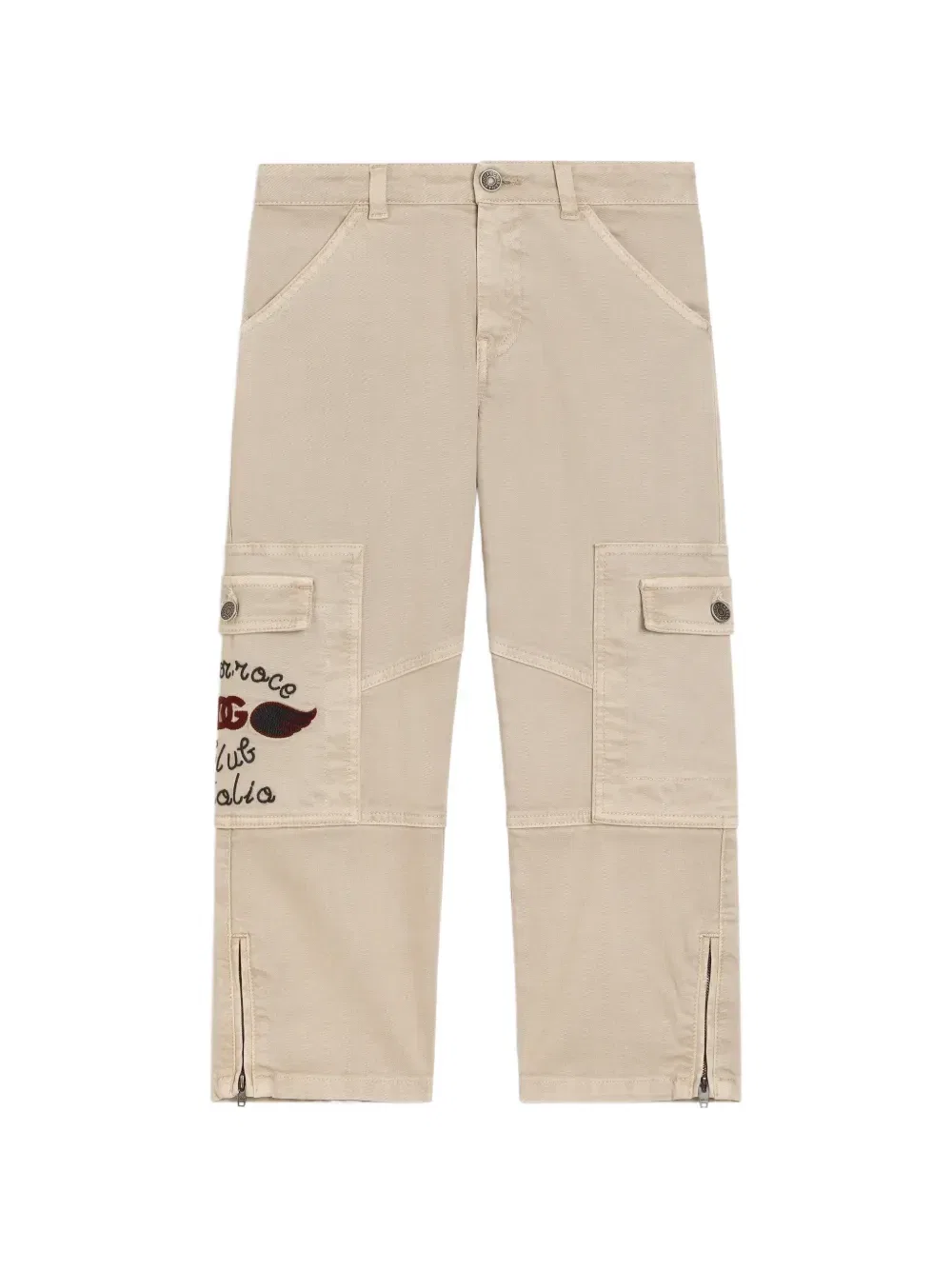 Габардиновые брюки Dolce & Gabbana Kids, бежевый