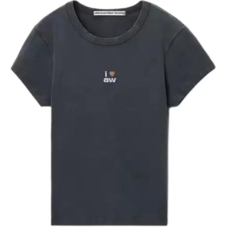 Женская футболка с круглым вырезом Alexander Wang, Washed Black
