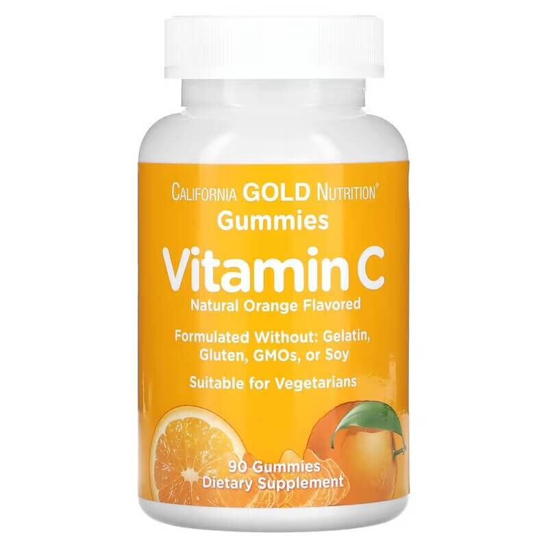 

Жевательные таблетки с витамином C California Gold Nutrition Vitamin C Gummies, 90 таблеток