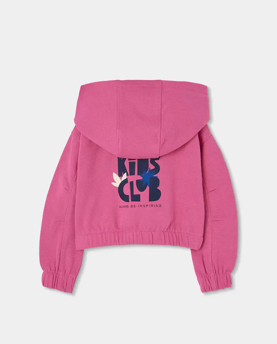 Детская худи для девочек с принтом Cool Always Be Inspiring Boboli, Multicolor — фото 3