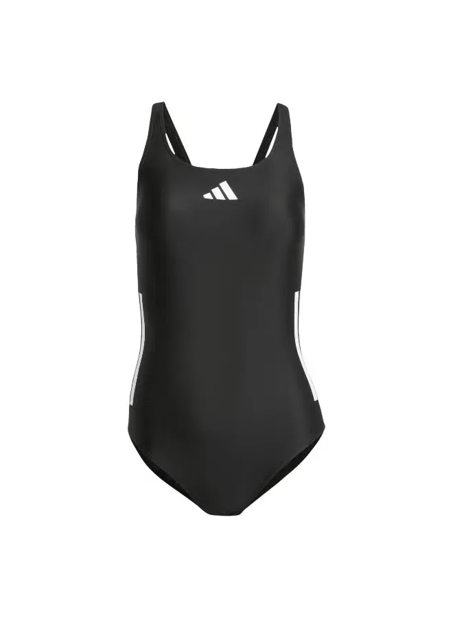 Купальник спортивный с открытой спиной 3 stripes C-back Adidas, черный