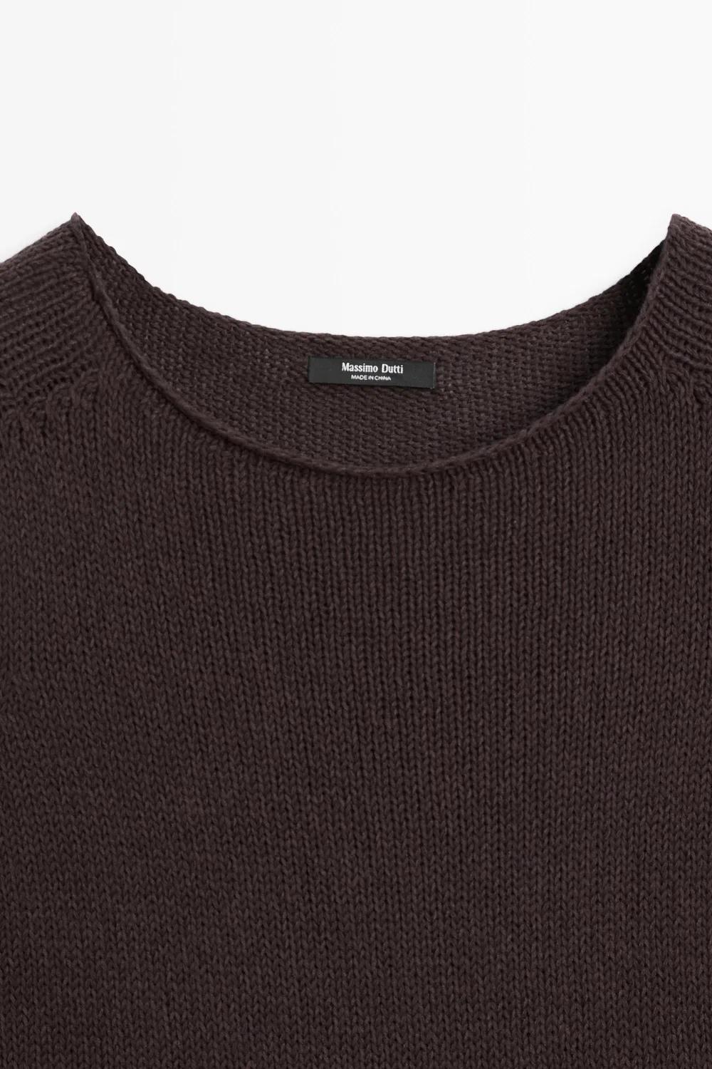 Свитер Massimo Dutti Cotton Blend Short Sleeve Knit, шоколадный — фото 4