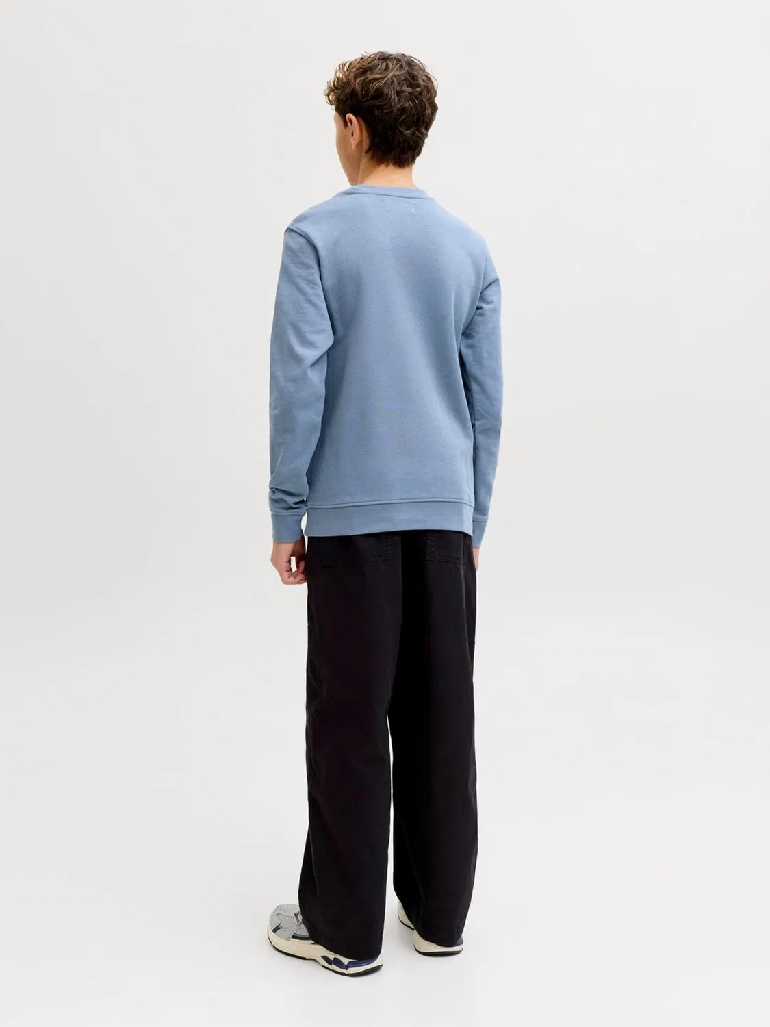 Свитшот с принтом, модель Logo Print JACK & JONES JUNIOR, синий — фото 2