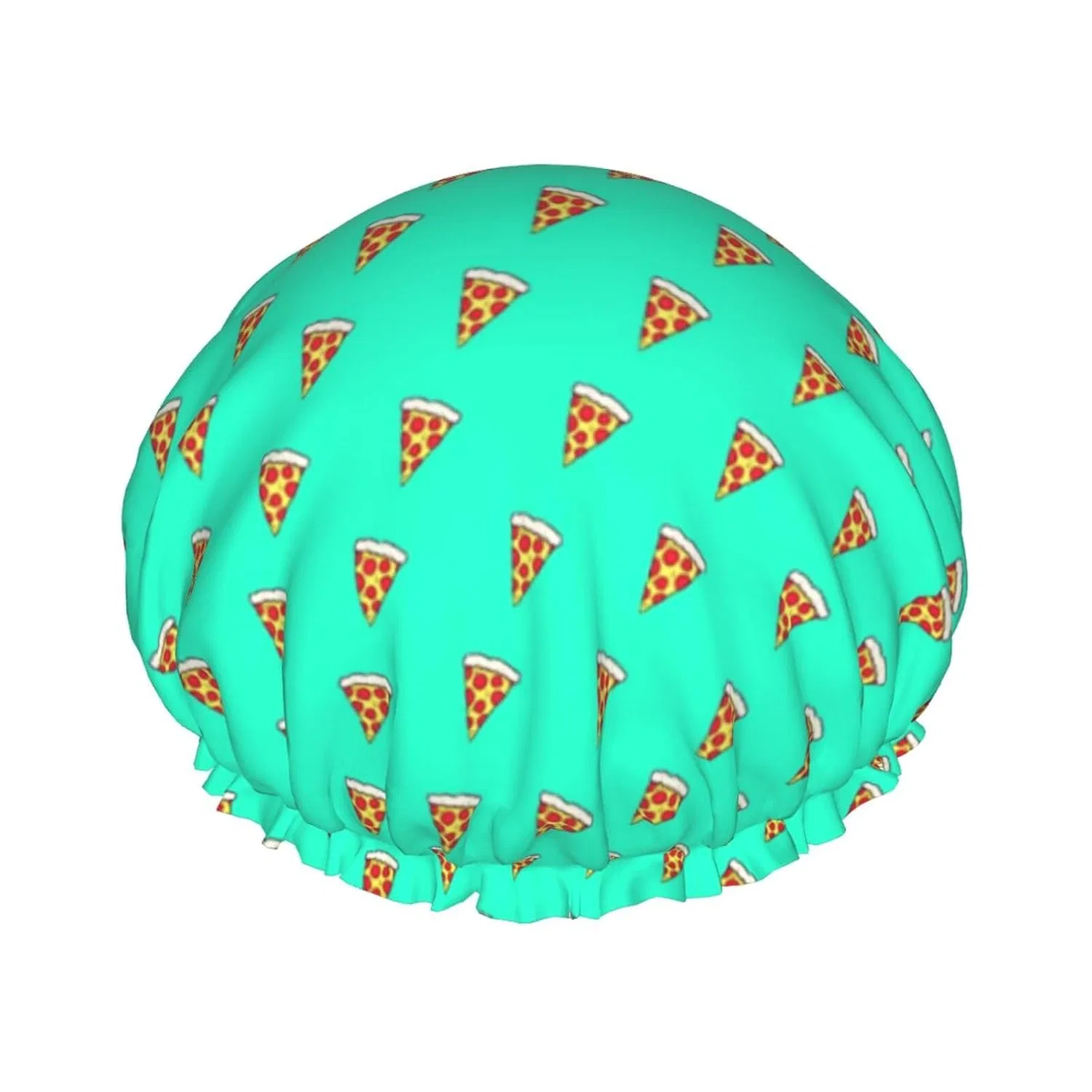 Шапочка для душа с рисунком пиццы, AOOEDM, 1 шт, One Size, Trendy pizza pattern