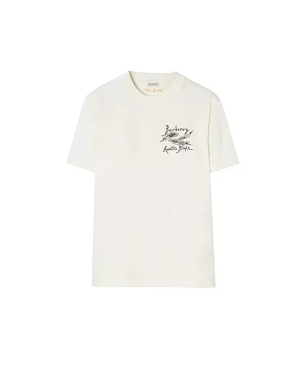 Мужская футболка с принтом Feather Print Burberry, Chalk White — фото 4