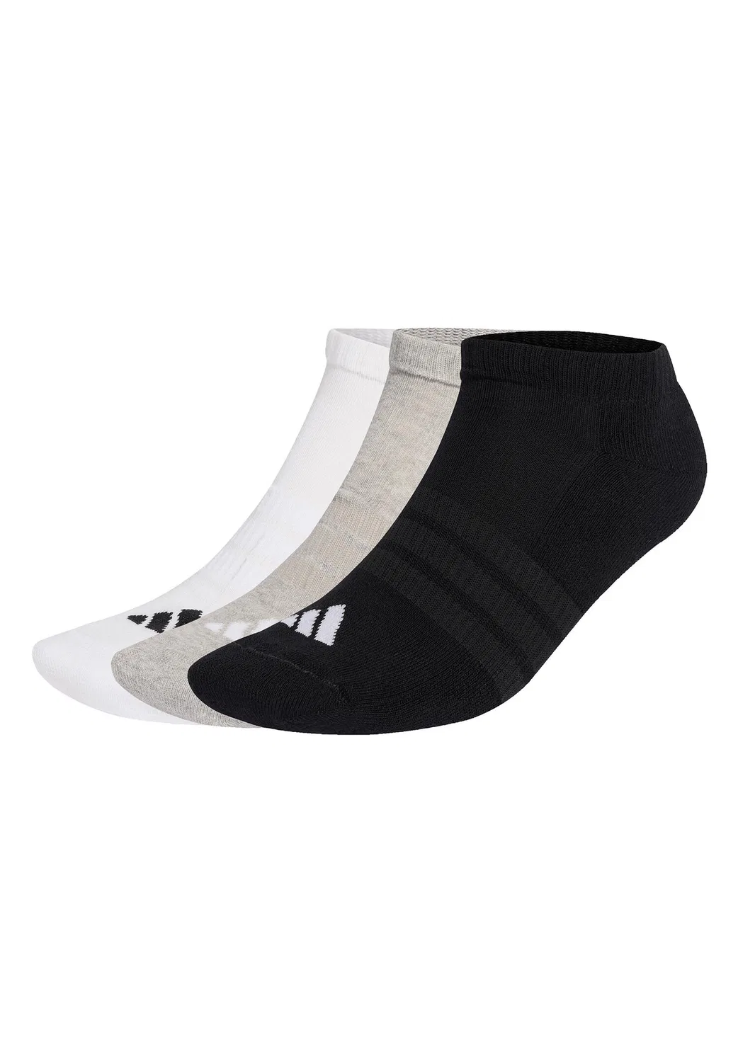 Детские хлопковые носки без видимой части Cushioned Essentials Adidas, Gray / White / Black