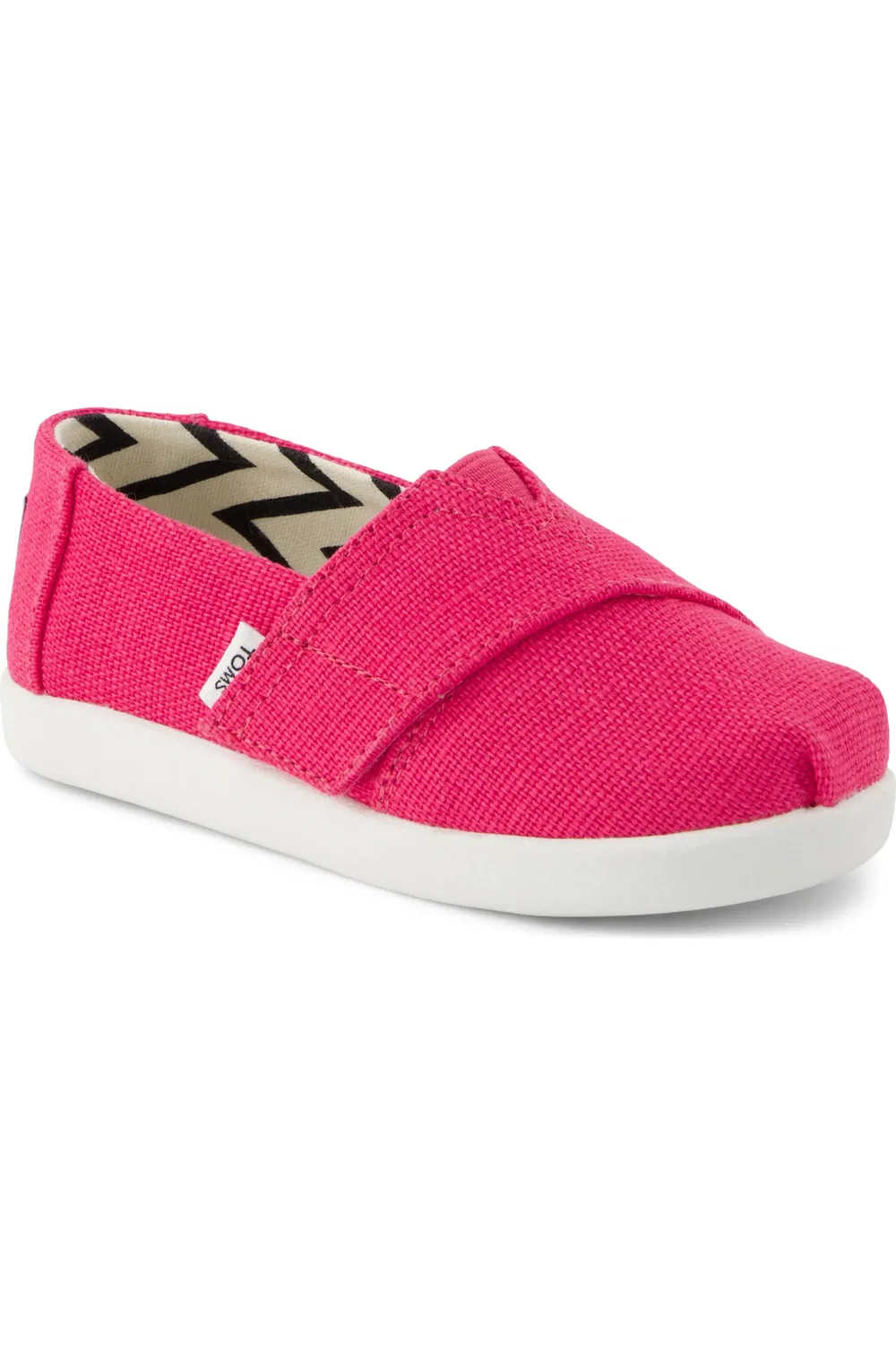 Детские кеды slip-on на липучке Alpargata TOMS, ярко-розовый