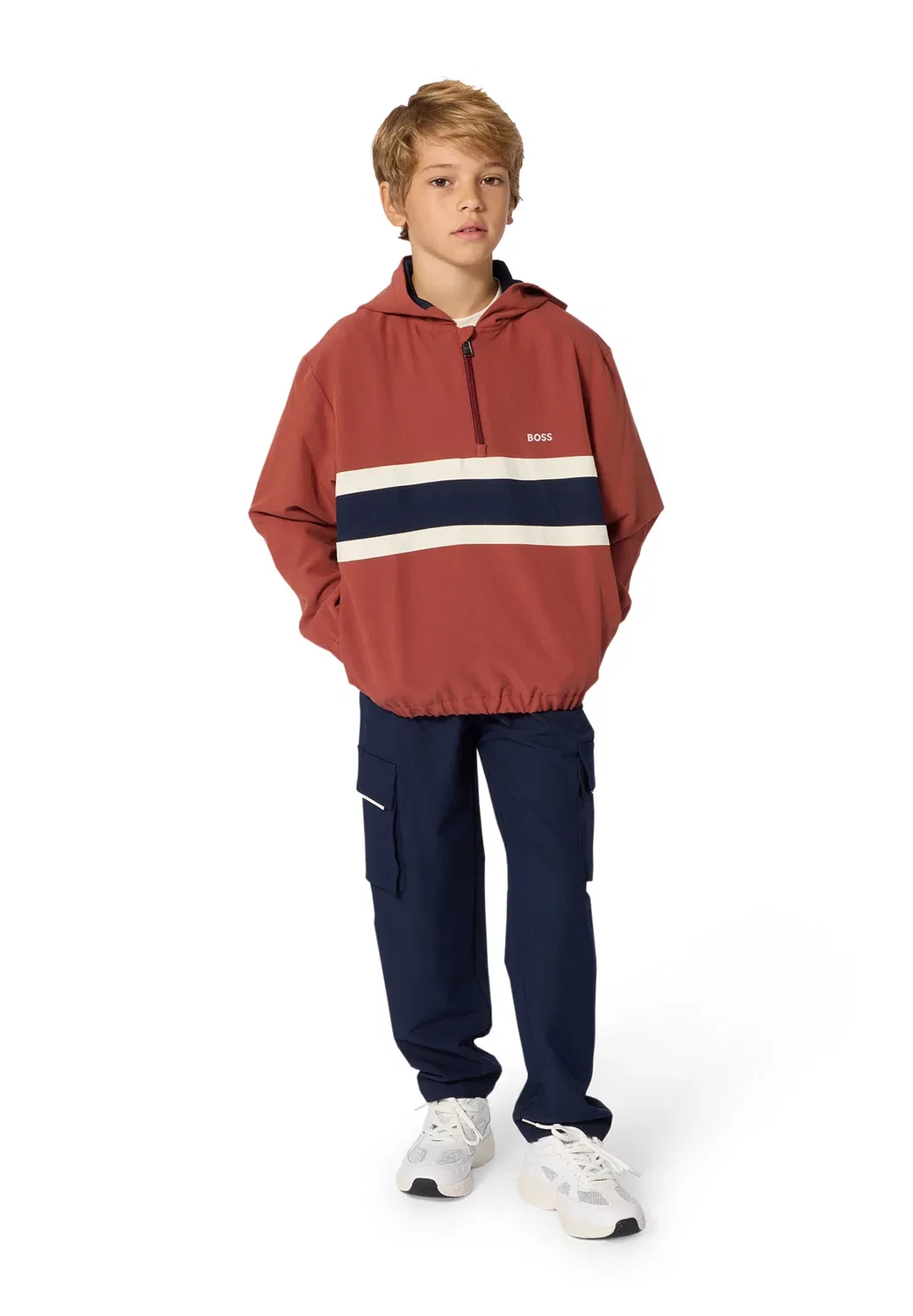 Толстовка с капюшоном для детей и подростков - худи Boss Kidswear, Crimson
