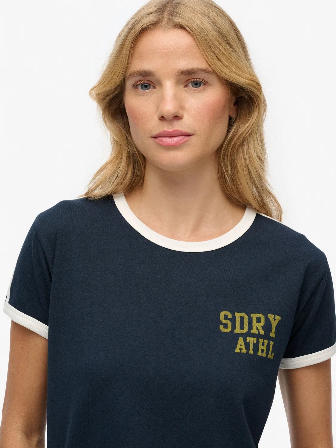 Футболка с контрастными полосами Athletic Essentials Side Stripe Logo Superdry, темно-синий — фото 4