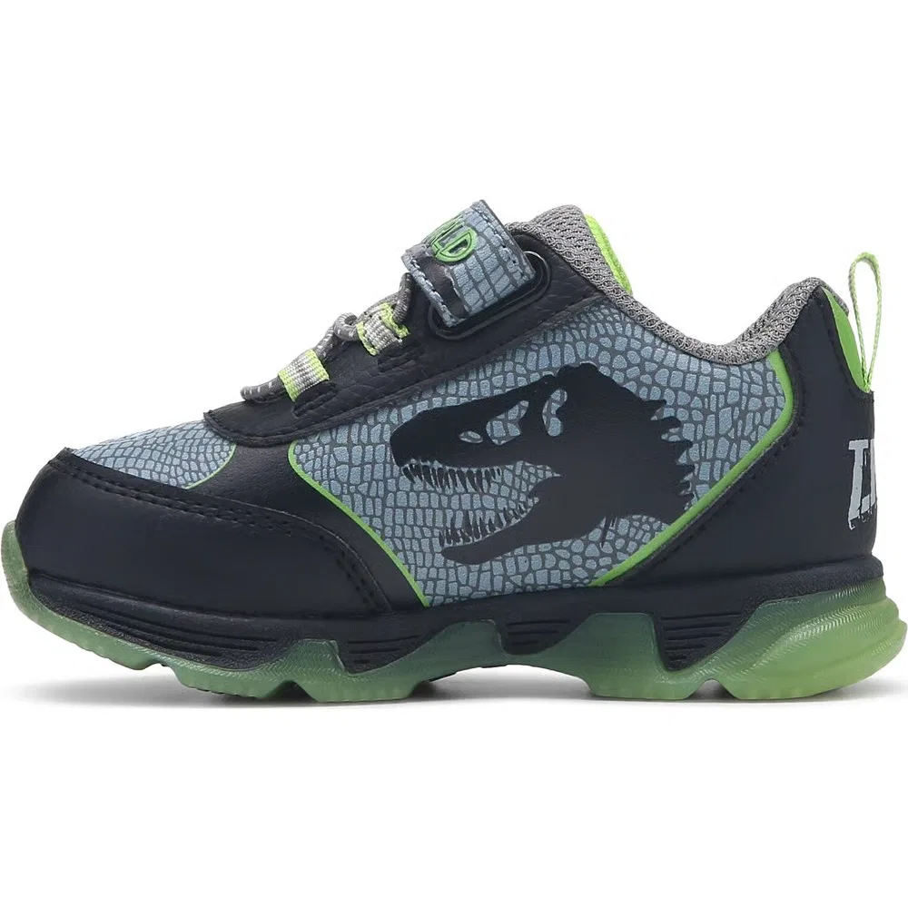 Детские светящиеся кроссовки Jurassic World, Black/Grey/Lime — фото 3