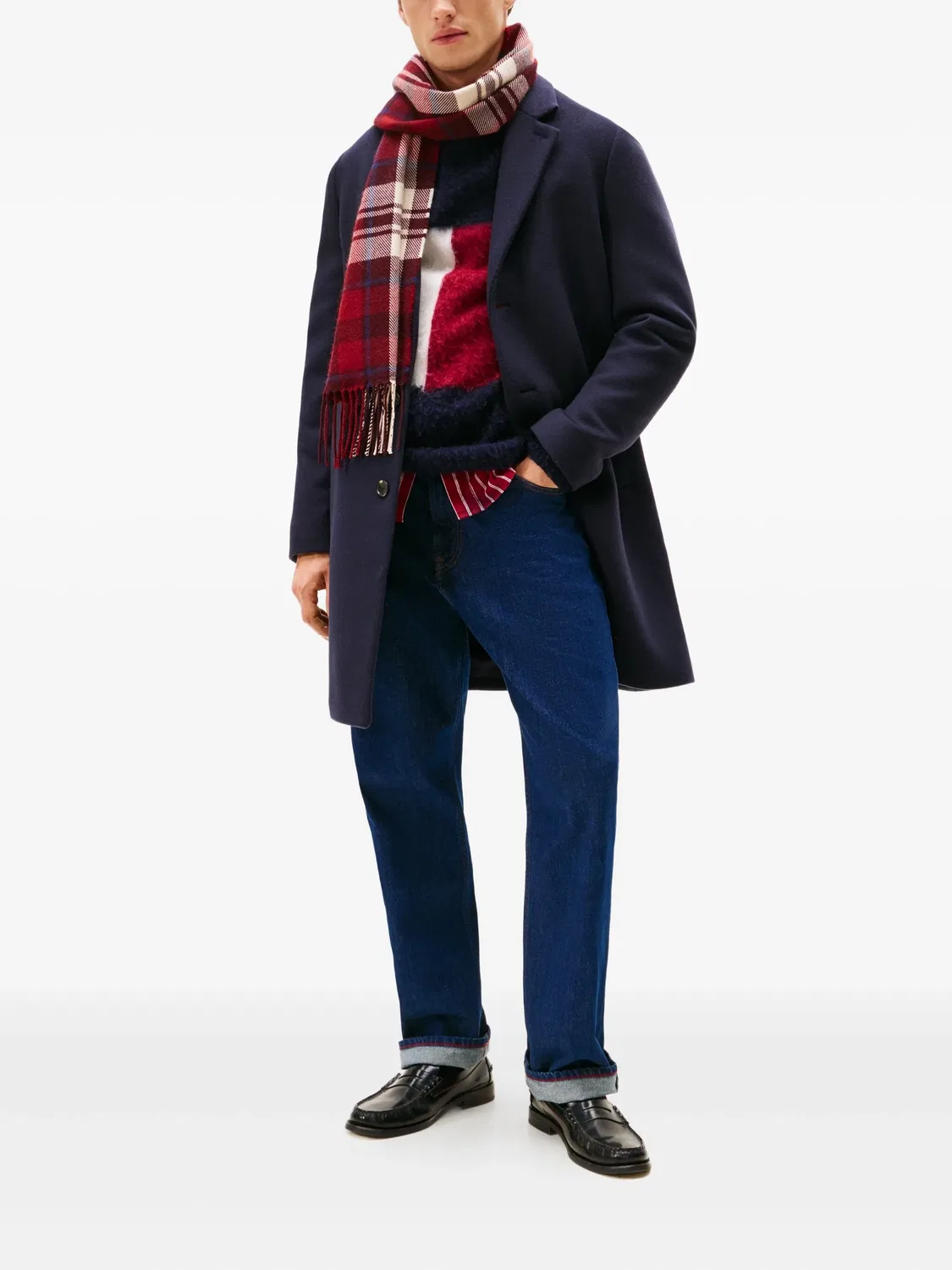 Однобортное пальто с пуговицами Tommy Hilfiger, синий — фото 3