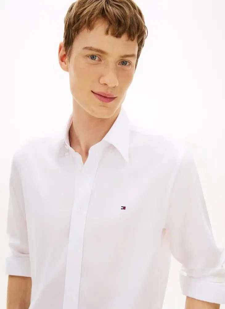 Рубашка классическая с длинным рукавом Oxford regular fit Tommy Hilfiger, белый — фото 3