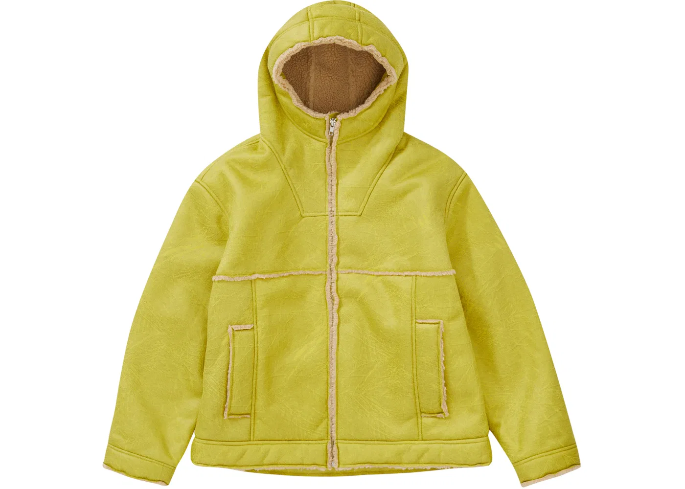 Мужская куртка с капюшоном из искусственного каракуля Supreme Jacket (SS23), Citrus