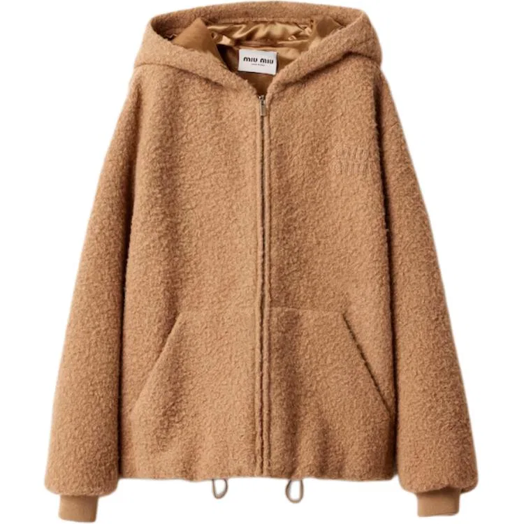 Женское пальто из вельвета MIU MIU, Camel Brown