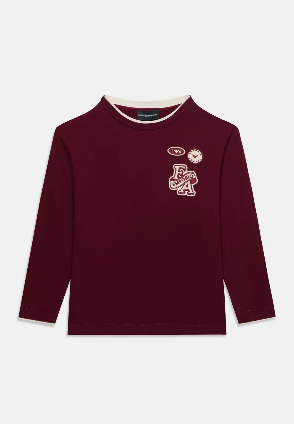 Унисекс - футболка с длинными рукавами Emporio Armani, Maroon Banner