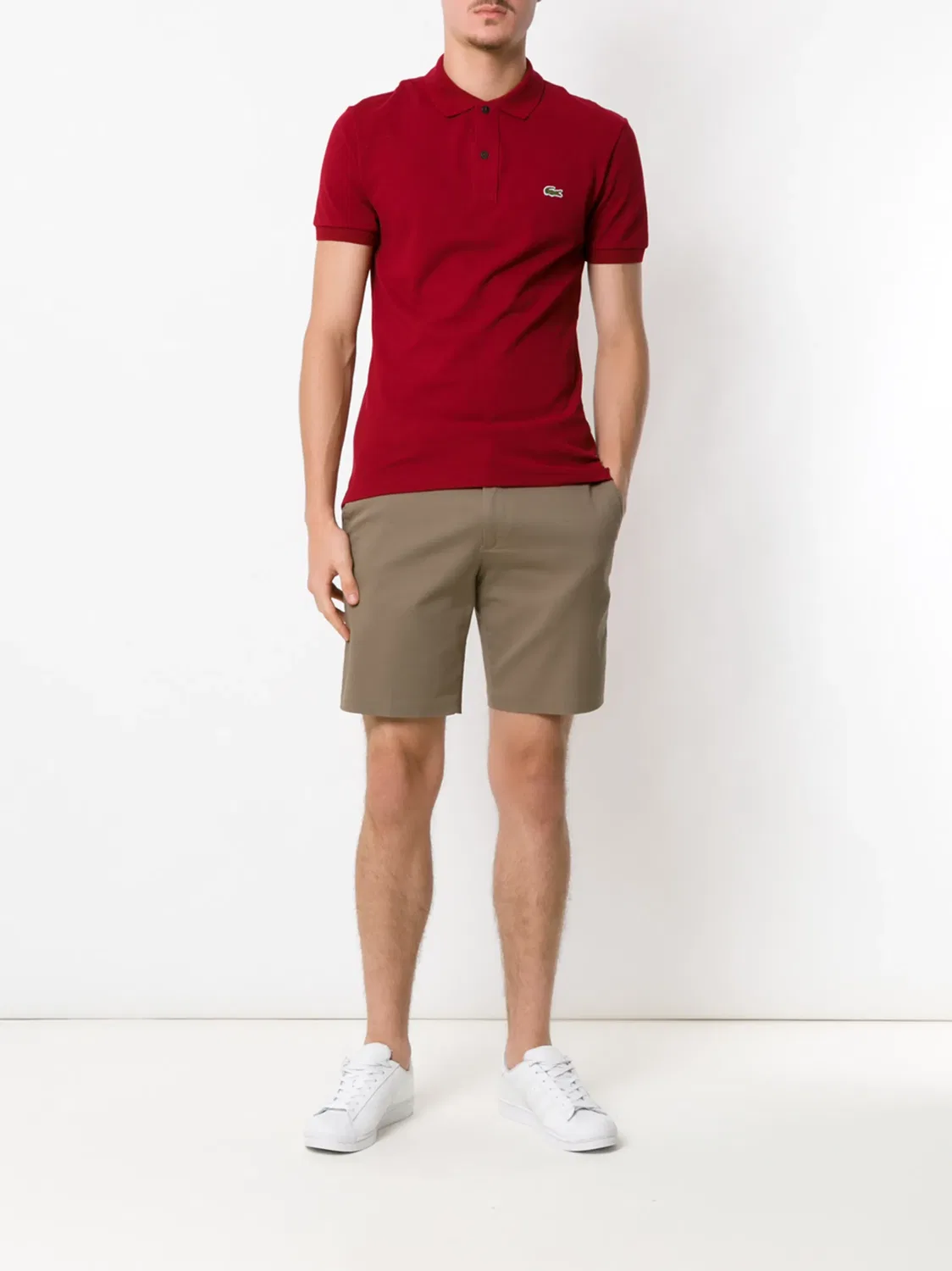 Lacoste Поло с логотипом на красном фоне — фото 2
