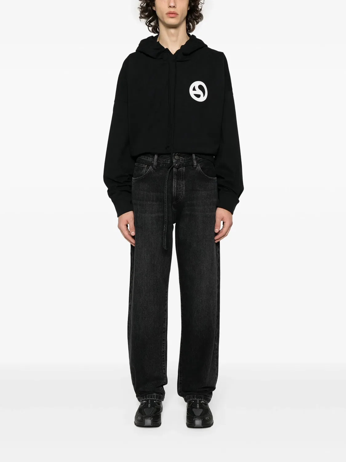 Acne Studios Джинсы с широкой ногавкой черного цвета — фото 3