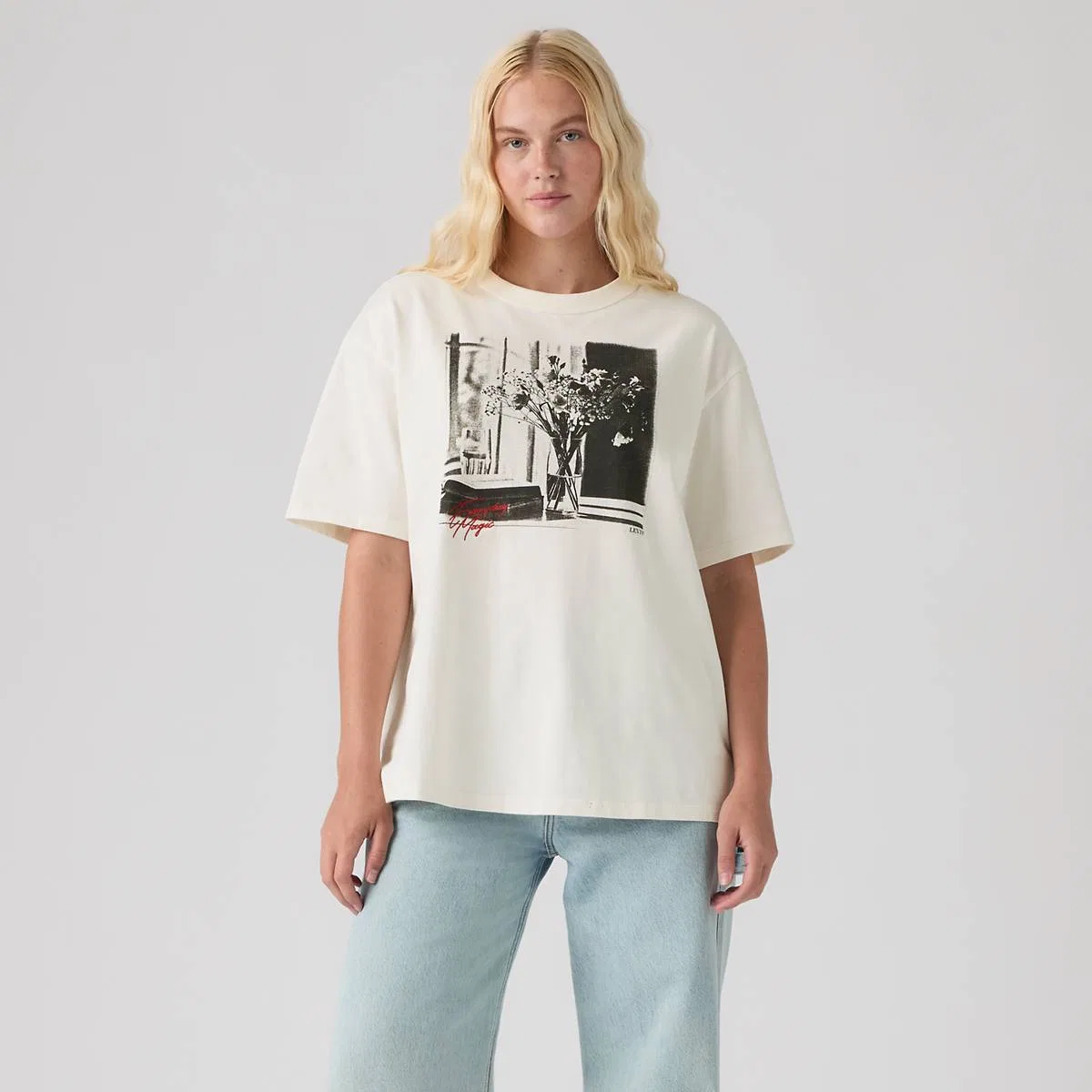 Футболка Graphic Tabor Levi's, Moody Vase Egret - White — фото 3
